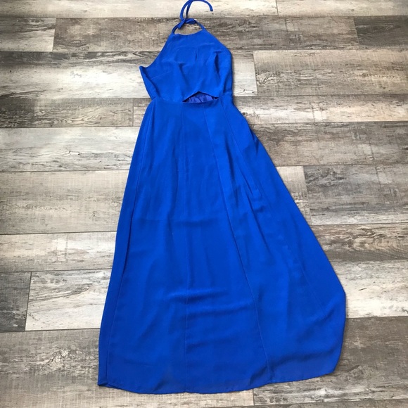 Decree Halter Blue Maxi Dress - Picture 3 of 8